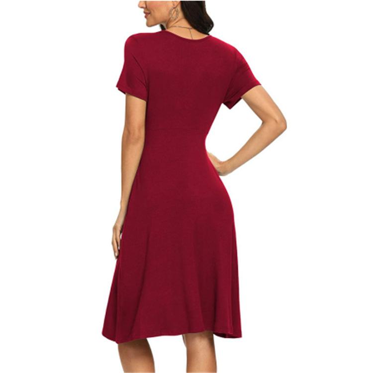 Printed short-sleeved pocket dress