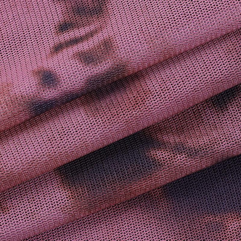 Printed mesh small skirt sexy short skirt