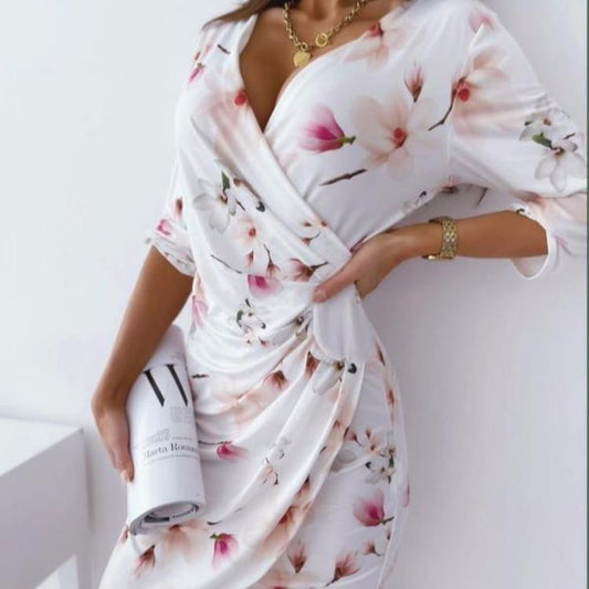 Printed slimming dress